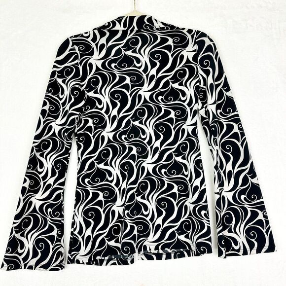 Vintage Poetry Y2K Babydoll Top Size Small Retro Swirl Open Slit Bottom Whimsy - Picture 2 of 6